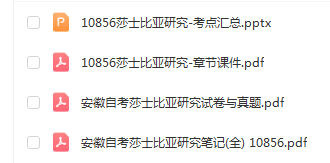 安徽自考10856莎士比亚研究考试真题及复习资料合集下载